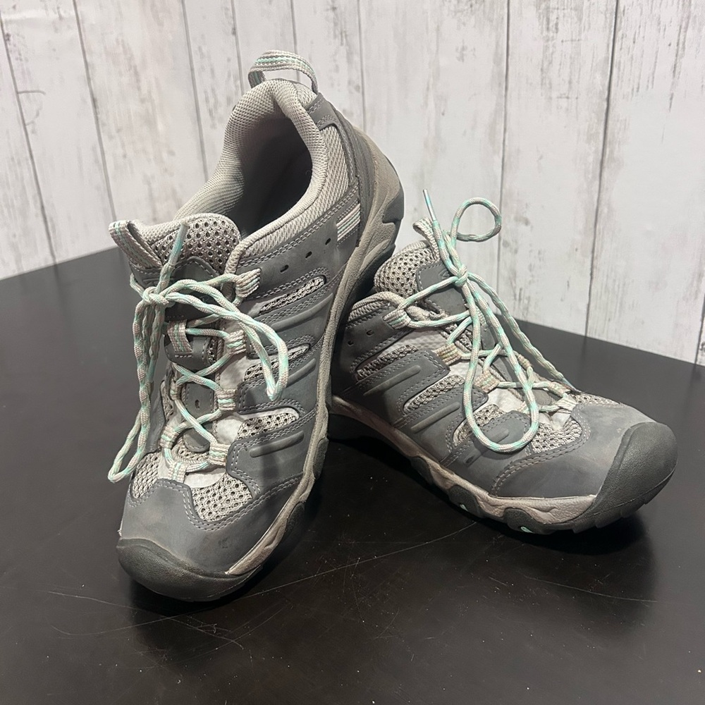 Keen Gray/Teal Hiking Trail Boots Women's US 11, Lace-Up EUC